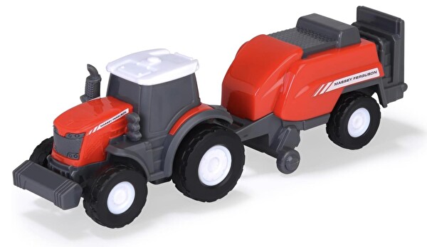 Dickie Toys Massey Ferguson Mikro Çiftlik Kamyonu Traktör ve Römorklu 203735004