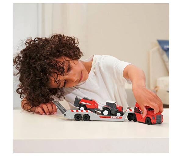 Dickie Toys Massey Ferguson Mikro Çiftlik Kamyonu Traktör ve Römorklu 203735004