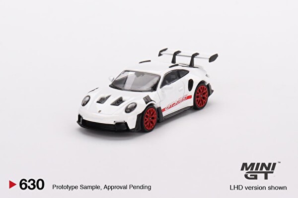 Mini GT Porsche 911 992 GT3 RS White with Pyro Red Accent Package Oyuncak Araç 630