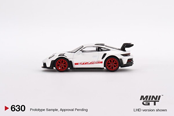 Mini GT Porsche 911 992 GT3 RS White with Pyro Red Accent Package Oyuncak Araç 630