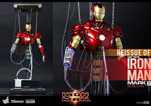 Hot Toys Marvel Comics Iron Man Mark III Construction Version Sixth Scale Figür Oyuncak 909185