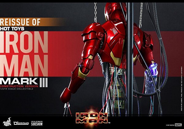 Hot Toys Marvel Comics Iron Man Mark III Construction Version Sixth Scale Figür Oyuncak 909185