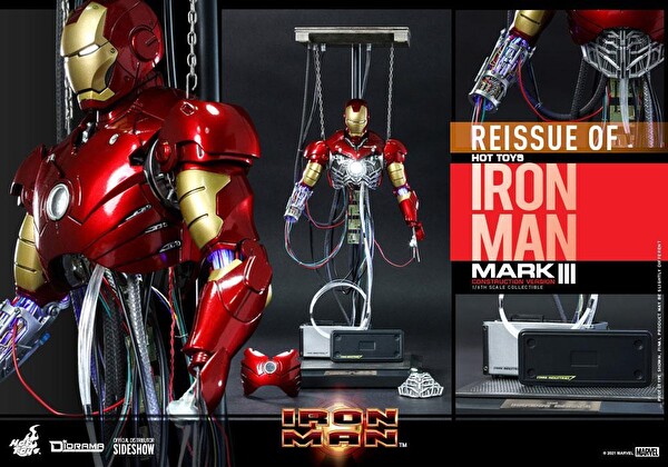Hot Toys Marvel Comics Iron Man Mark III Construction Version Sixth Scale Figür Oyuncak 909185