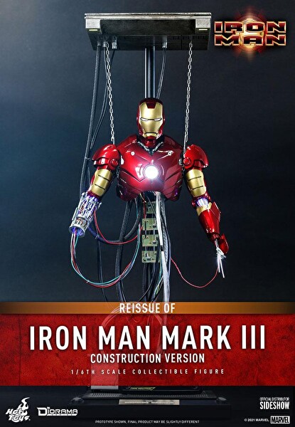 Hot Toys Marvel Comics Iron Man Mark III Construction Version Sixth Scale Figür Oyuncak 909185