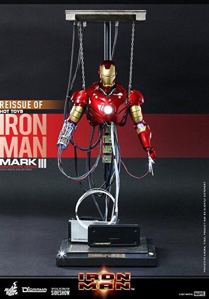 Hot Toys Marvel Comics Iron Man Mark III Construction Version Sixth Scale Figür Oyuncak 909185
