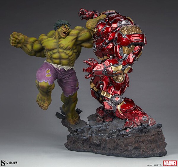 Sideshow Collectibles Marvel Comics Marvel’s Jade Giant Hulk vs Hulkbuster Maquette Figür Oyuncak 200571