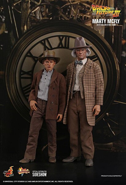 Hot Toys Marty Mcfly & Doc Brown Back To The Future III Sixth Scale Figür Oyuncak Seti 909370 & 909369 BTTF MMS616 MMS617
