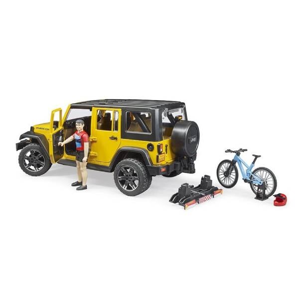 Bruder Jeep W. Rubicon & Bisiklet ve Sürücüsü 02543