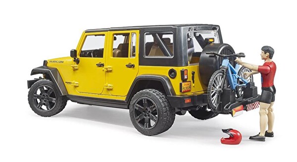 Bruder Jeep W. Rubicon & Bisiklet ve Sürücüsü 02543