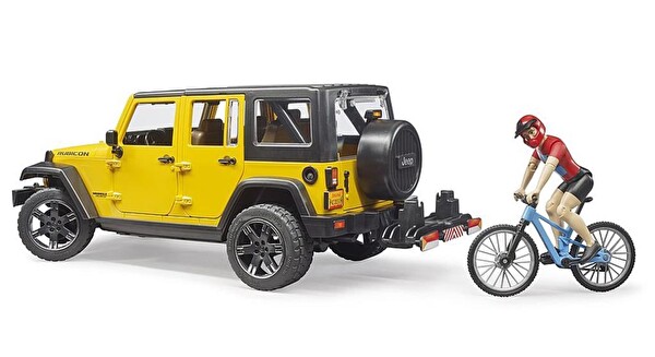 Bruder Jeep W. Rubicon & Bisiklet ve Sürücüsü 02543
