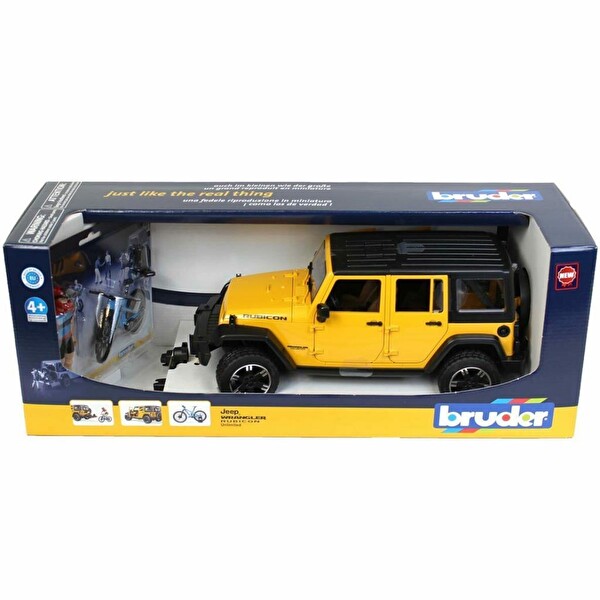 Bruder Jeep W. Rubicon & Bisiklet ve Sürücüsü 02543