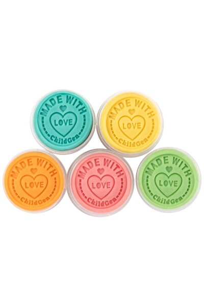 ChildGen Doğal Oyun Hamuru - Eco Cup- 5'li Pastel Renkler Ara Renkler 5x125 GR