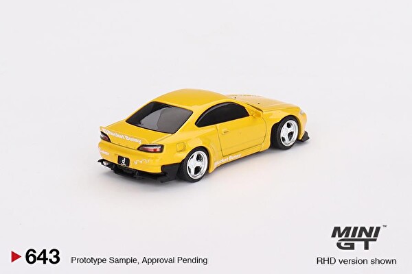 Mini GT Nissan Silvia S15 Rocket Bunny Bronze Yellow Oyuncak Araç 643