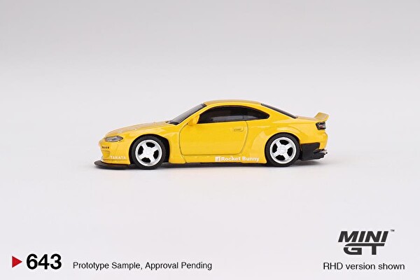Mini GT Nissan Silvia S15 Rocket Bunny Bronze Yellow Oyuncak Araç 643
