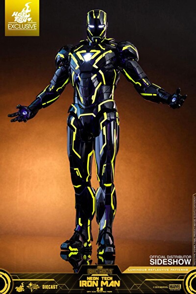 Hot Toys Neon Tech Iron Man 2.0 Diecast Exclusive Sixth Scale Figür Oyuncak MMS523