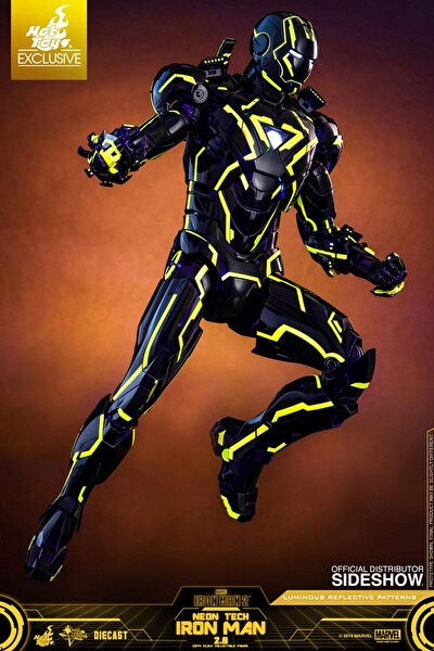 Hot Toys Neon Tech Iron Man 2.0 Diecast Exclusive Sixth Scale Figür Oyuncak MMS523