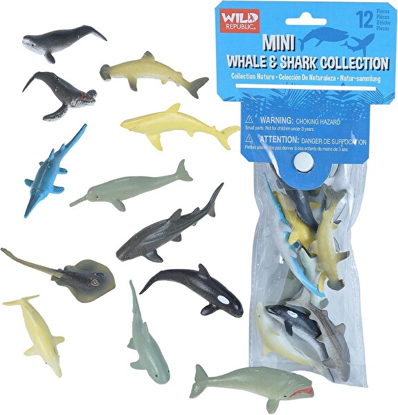 Wild Republic 10 Parça Mini Balina ve Köpekbalığı Koleksiyonu Oyun Seti 22120