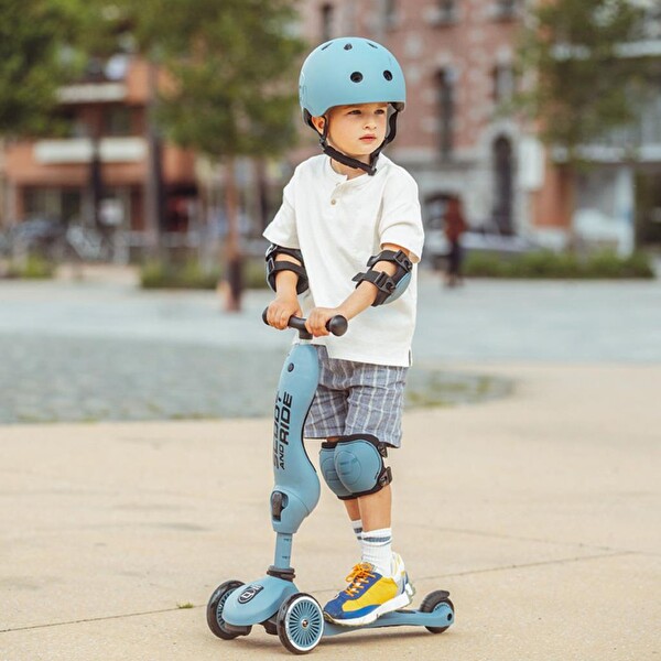 Scoot and Ride S-M Petrol Mavisi Dizlik ve Dirseklik Scooter Koruyucu Set 230926-00025