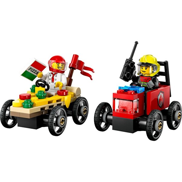 LEGO City Pizza Arabası İtfaiye Kamyonuna Karşı Yarış Arabası Paketi 60458