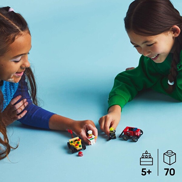LEGO City Pizza Arabası İtfaiye Kamyonuna Karşı Yarış Arabası Paketi 60458