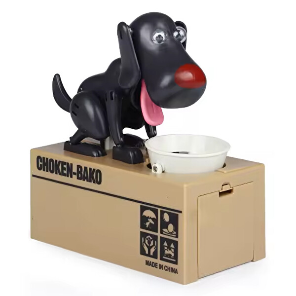 Tayfun Sensörlü Siyah Para Yiyen Köpek Bozuk Para Kumbarası