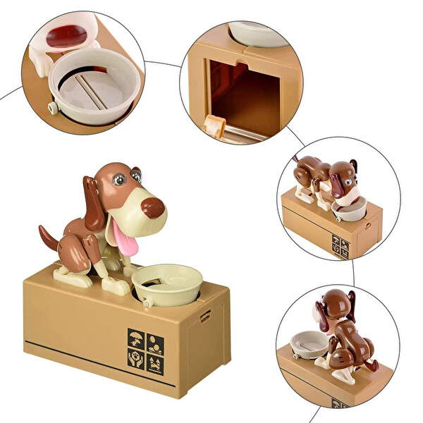 Tayfun Sensörlü Siyah Para Yiyen Köpek Bozuk Para Kumbarası