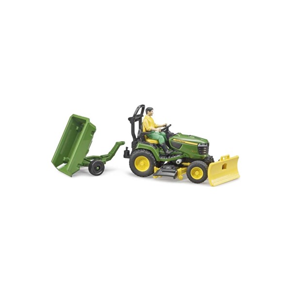 Bruder John Deere Oyuncak Çim Biçme Traktörü ve Bahçıvan 62104