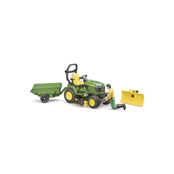 Bruder John Deere Oyuncak Çim Biçme Traktörü ve Bahçıvan 62104