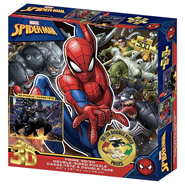 Prime 3D 500 Parça Marvel Spider-Man Çift Taraflı Puzzle 37555 Fiyatı ...