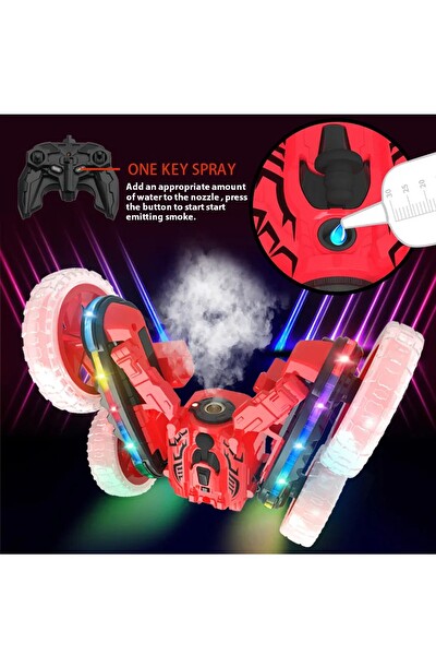 Vardem Full Fonksiyon Şarjlı Işıklı Buharlı Spin 360 Stunt Kırmızı Uzaktan Kumandalı Oyuncak Araba HG4-45