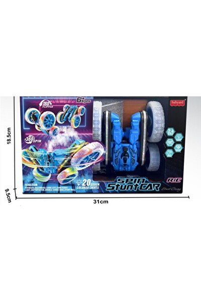 Vardem Full Fonksiyon Şarjlı Işıklı Buharlı Spin 360 Stunt Mavi Uzaktan Kumandalı Oyuncak Araba HG4-45