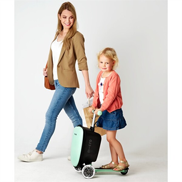 Micro Scooter Micro Ride On Luggage Junior Mint Yeşil Katlanır Scooter Bagaj Çanta
