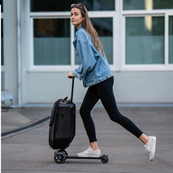 Micro Scooter Ride On Luggage Siyah 4.0 Bagaj Çocuk Valiz