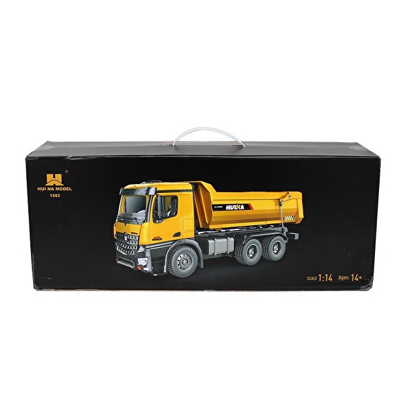 Huina 1582 1/14 10 2.4G Full Fonksiyon Sesli Kanal Full Metal RC Model Uzaktan Kumandalı Oyuncak Damperli Kamyon İş Makinesi