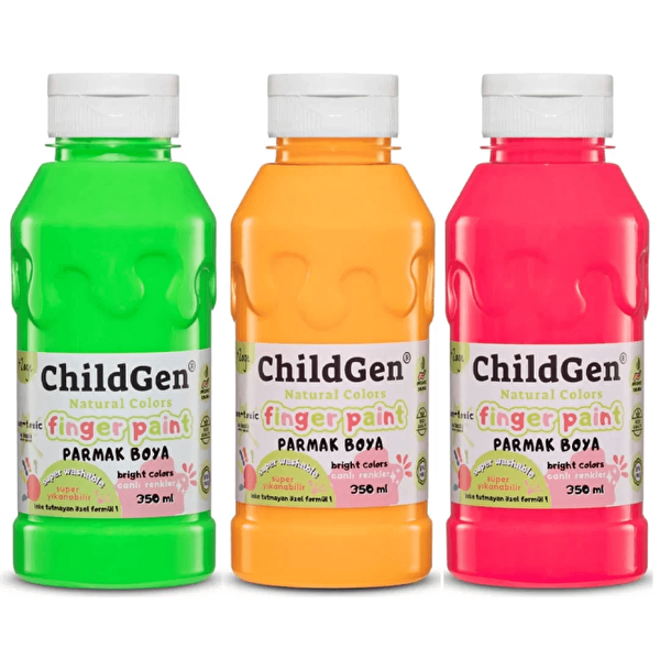 Süper Yıkanabilir 3'lü Parmak Boya Neon Set (3x350 ML)