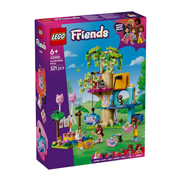 LEGO Friends Kedi Doğum Günü Partisi ve Ağaç Ev 42666
