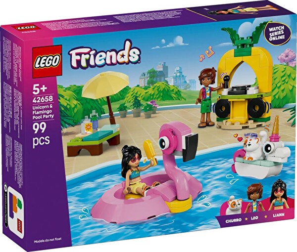 LEGO Friends Tek Boynuzlu At ve Flamingo Havuz Partisi 42658