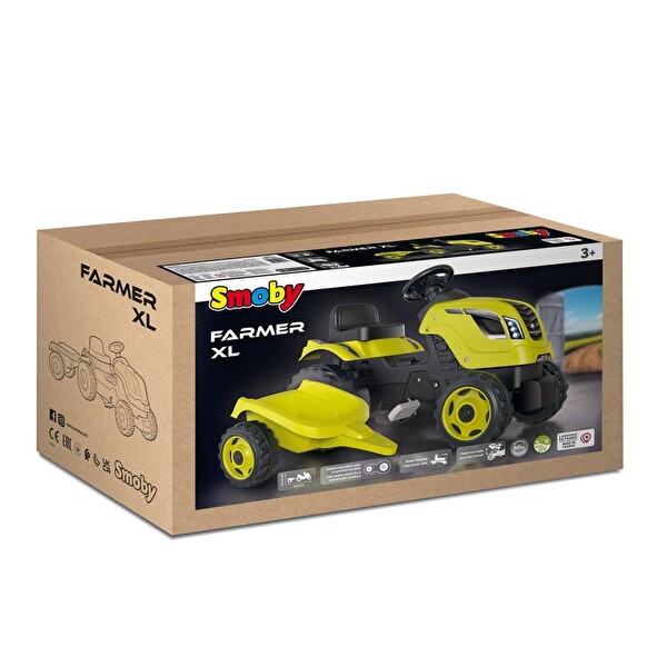 Smoby XL Römorklu Pedallı Traktör - Yeşil 710130