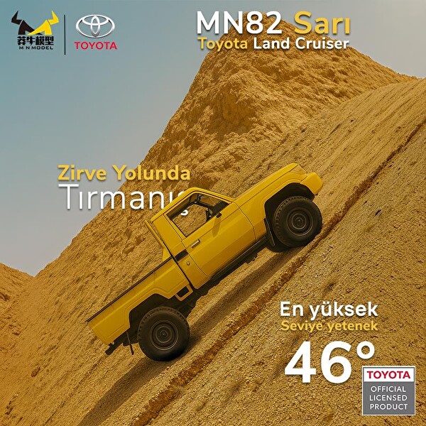 MN Model MN82 1/12 Toyota Land Cruiser LC79 4WD RC Model Crawler Offroad Truck Sarı Uzaktan Kumandalı Araba