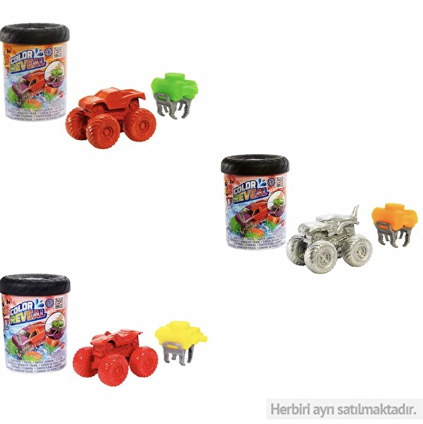 Hot Wheels Monster Trucks Color Reveal Sürpriz Renk Değiştiren Araçlar HJF39