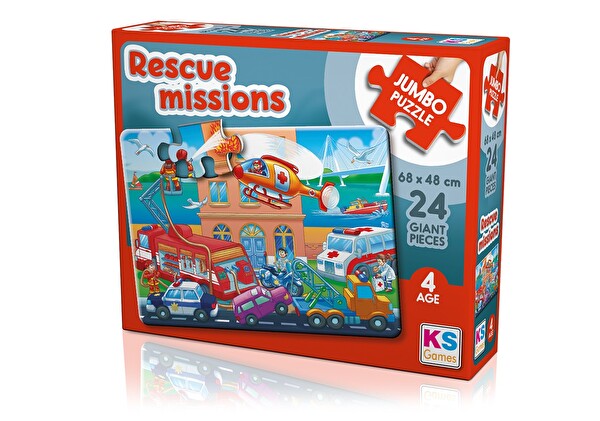 KS Games 24 Parça Jumbo Puzzle - Rescue Missions