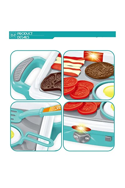 Vardem QF2908G-1 Mavi Işıklı Aksesuarlı Teppenyaki Izgara