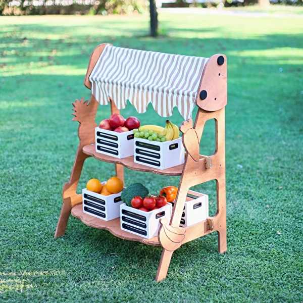 Mandu Ahşap Çocuk Manav Tezgâhı Bahçe Oyuncağı