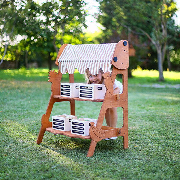 Mandu Ahşap Çocuk Manav Tezgâhı Bahçe Oyuncağı