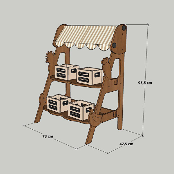 Mandu Ahşap Çocuk Manav Tezgâhı Bahçe Oyuncağı