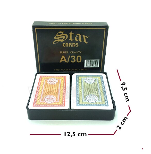 Star Oyun A-30 2 Deste İskambil Oyun Kağıdı A-K-Q-J