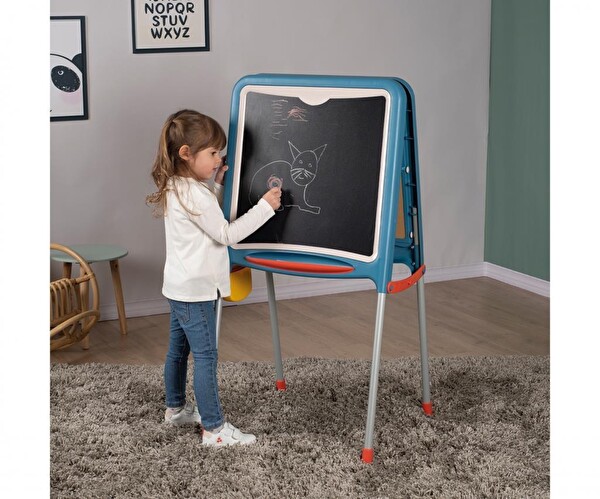 Smoby 410308 Çift Taraflı Manyetik Tebeşirli Metal Yazı Tahtası
