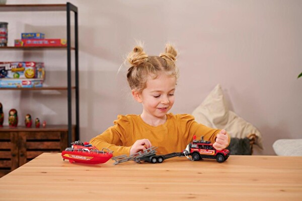 Majorette Land Rover Yangın Kurtarma Aracı ve Teknesi Die-Cast Sesli ve Işıklı 213716001