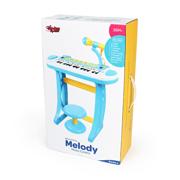 Vardem BAO-3132C 24 Tuşlu Mini Piyano MP3 Ve Mikrofonlu Mavi