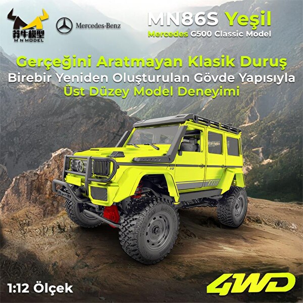 MN Model MN86S 1/12 G-Wagon Mercedes G500 4WD RC Model Rock Crawler Offroad Uzaktan Kumandalı Araba